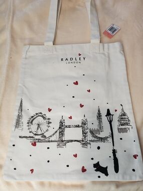NWT RADLEY LONDON Canvas "London Skyline" Tote Bag